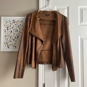 Brown Faux Leather Light Jacket